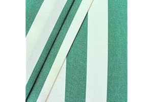 Stoffkontor Outdoor Fabric Awning Fabric with Stripes – Green/White – Outdoor Fabric Sold by the Metre Water-Repellent – Sun Protection Fabric Opaque and Colourfast