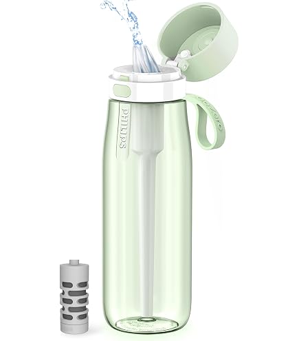 DAFI Filter Bottle Solid 0.5L Turquoise - Eliminates Chlorine Taste, BPA Free Tritan