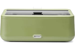 HENDI Chafing dish, UNIQ, mit GN1/1 Behälter, integrierter Glasdeckel, Temperaturbereich: von 35° bis 85°C, Warmhaltebehälter, Buffetwärmer, 12,5L, 220V/700W, 607x402x(H)250mm, Edelstahl, PP, grün