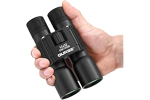 QUNSE 12x32 Small Mini Binoculars for Adults High Power - Compact Binoculars for Bird Watching Travel Spectator Sport Fishing Concert