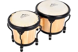 EastRock Bongo-Trommel-Set,4” and 5” für Erwachsene, Anfänger, Profis, stimmbare Holz- und Metalltrommel-Schlaginstrumente mit Stimmschlüssel