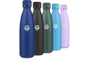 KOLLYKOLLA Bottiglia Termica 500ml, Borraccia Acciaio Inox Doppia Parete, A Prova di Perdite, Senza BPA, Borraccia Termica Riutilizzabile per Bambini, Ufficio, Scuola, Outdoor, Escursioni, Viaggi, Palestra