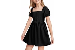 DivingBirds Tween Girls' Dresses Elegant Ruffle Sleeve Kids Dress for Girls Teenagers Ladies Summer Dresses Size 7-14 Years