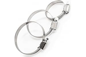 Hose Clips Pipe Clamps 40-60mm (Pack of: 2) Pack of: 2 Worm Drive Premium Adjustable for Ducting and Piping DIYUK