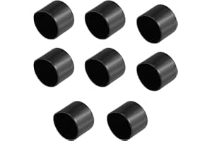 TA-VIGOR 8Pcs Rubber End Caps, 40mm ID Round Flexible Screw End Caps Thread Protectors, Black Vinyl Bolt Covers Rubber Covers for Screws, Tubes, Cables, Wires, etc
