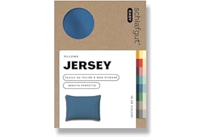 schlafgut Federa Easy Jersey 60x80 cm, in 100% cotone super soft, cerniera nascosta, ultra morbida e traspirante, certificazione Oeko-Tex, Blue Mid