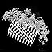 Women Wedding Jewelry Leaf Shape Hair Comb Head Piece Crystal Rhinestone Headdress For Gown Party