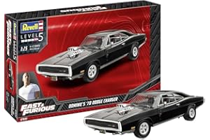 Revell Modellbausatz Dominics 1970 Dodge Charger I 1:24 I The Fast and The Furious I Detaillierte Nachbildung für Einsteiger I Unlackiert, vielseitig einsetzbar