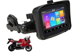 WOOYI Navegador automático portátil de 5 Pulgadas, navegador portátil para Motocicleta, Pantalla táctil, GPS inalámbrico, CarPlay, Android Auto, Resistente al Agua para Conducir