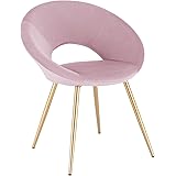 WOLTU BH230rs-1 Poltrona Rosa in Velluto per Cucina Soggiorno Moderna Sedia Con Schienale Braccioli