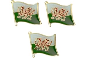 PANDA LOCO PINS 3 X Wales Dragon Welsh Nation Country Flag Lapel Pin Badge by Panda Loco
