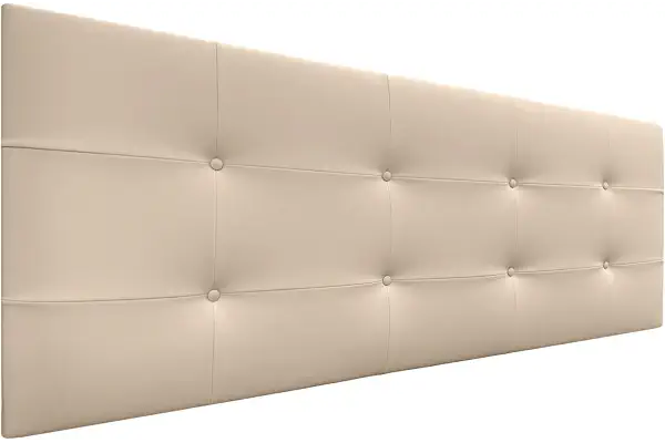 DHOME Cabecero, Cabezales de Cama Acolchado Capitoné 8cm de Grosor. Cabezal tapizado ACUALINE Tela y Polipiel. Cabeceros de Cama Matrimonio e Individual (Polipiel Beige, 150cm (Camas 150/160))