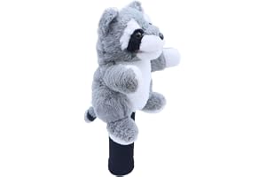 Lawnrden headcover för förar|Roliga golfhuvudskydd, söt tvättbjörn plysch golfklubba huvudöverdrag mjuk huvudskydd för män kvinnor