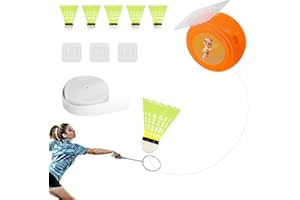 NEWHSY Self Badminton Training Kit Portable Badminton Practice Equipment with 6 Badmintons Adjustable Single-Player Rebound Badminton Trainer Set Indoor