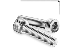 WAVANTA 50Pcs M4 x 20mm Hex Socket Head Cap Screws Bolts, 304 Stainless Steel, Allen Socket Drive, Bright Finish, Full Threads, with Hex Spanner