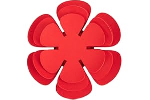 CNANRNANC Lot de 12 protections de poêle, protection en feutre pour poêles, casseroles et bols, rouge