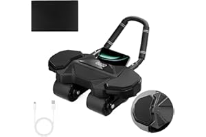 DRZHEAM Automatisches Rebound Ab Abdominal Übung Roller Wheel, Ab Roller Wheel mit Ellenbogenstütze und 2 Kniematte &timer, Bauchtrainer, Core Training Equipment, für Fitness Krafttraining Home Workout