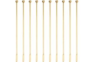 VLLOLD Agitadores de café de acero inoxidable, 10 agitadores de mezcla de bebidas de cóctel, herramienta de agitación de bebidas de acero inoxidable 304 para bebidas, leche, whisky, cócteles