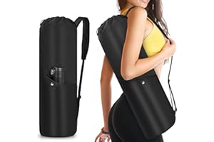AKOZLIN Sac de tapis de yoga avec poches de rangement multifonctions, imperméable, avec sangle réglable et adapté à la gym, à la classe, aux voyages