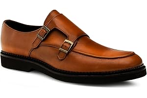 Andrés Machado - Chaussures habillées de style monk pour hommes et jeunes - 21221 - Chaussures habillées en cuir de haute qualité - Fermeture à boucle - Grandes pointures EU 47 à EU 50 - MADE IN SPAIN