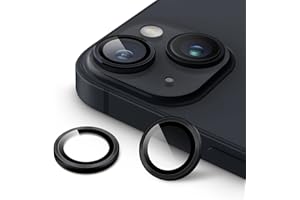 JETech Ochraniacz Obiektywu Aparat dla iPhone 14 6,1 Cala i iPhone 14 Plus 6,7 Cala, 9H Szkło Hartowane Metalowy Indywidualny Pierścień Cover, HD Przezroczyste, 1 Komplet (Północ)