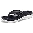 Crocs Women's Black Flip Flop Sandal, Medium, Casual, Solid, Thong, Flat Heel, 0 Inches, Not Water Resistant, Capri V Sporty Flip