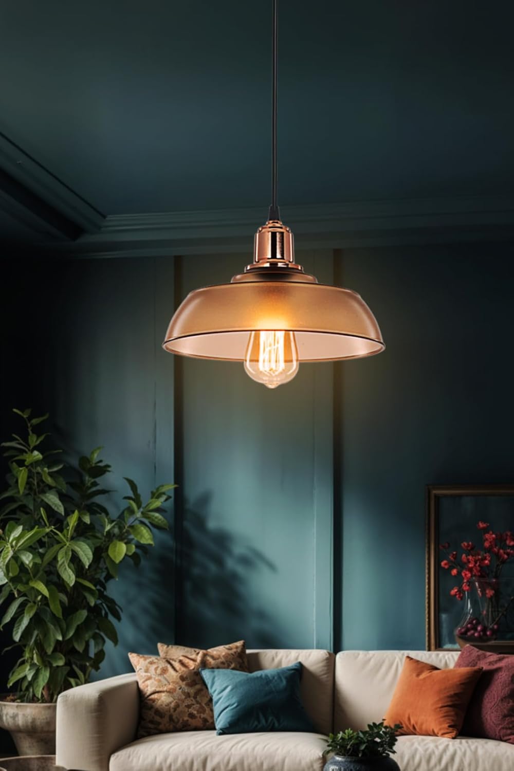 Fuji Modern Dekoratif Salon - Mutfak - Yatak Odası Siyah Renk Bal Camlı 3 lü Avize Siyah Bal Tek Ebat - Görsel 7