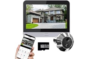 ITENEN A1 Audio bidirectionnel, judas numérique à batterie 3,0 MP avec microSD de 32 Go, vidéo judas sans fil avec écran couleur de 4,3 pouces, caméra de porte, 140 °, angle de détection de mouvement PIR