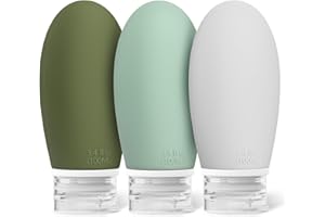 Opret Botes Viaje Rellenables 100ml 3 Piezas, Botellas de Viaje Silicona para Gel y Champu, Botes Viaje a Prueba de Fugas para Gel, Champús, Lociones y Artículos de Tocador, FDA Certificado Sin BPA