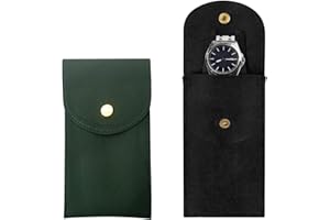 VIDSTW 2 Pièces Pochette Montre, Pochettes Rangement pour Montres en Flanelle, Portable Boîte de Étui à Montres de Voyage avec Bouton Pression, Poussière et Rayures, pour Montres, Bagues, Bracelets