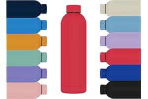 MI KO MI KA Botella de Agua de Acero Inoxidable Reutilizable | Hermética y Térmica | Sin BPA | Isotérmica, Mantiene Frio 24H y Calor 12H. Doble Pared al Vacío a Prueba de Fugas (500ml, Rojo)