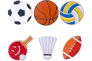 EURHOUSE 12pc Sports Pin Badge Basketball Football Volleyball Badminton Table Tennis Brooch Badge Backpack Scarf, Iron