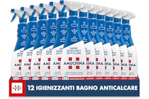 Amuchina Spray Bagno Igienizzante Anticalcare, 12 Flaconi da 750 ML