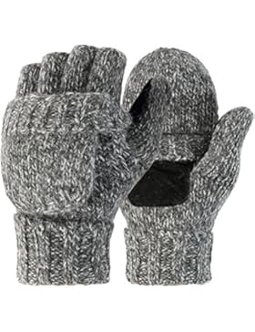 Novawo Wollmischung Strick Cabrio Isoliert Fingerless Handschuhe mit Fäustlinge Abdeckung