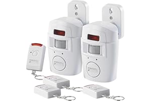 VisorTech Alarmanlage: 2er-Set Hausalarme mit PIR-Bewegungsmelder und 2 Fernbedienungen (Bewegungsmelder mit Alarm, PIR Alarm