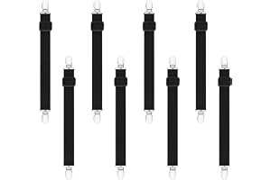 Werownsgso 8 stycken bäddlakanåtdragare, 30 cm - 130 cm justerbar bäddlakanåtdragare, elastiska madrassspännare med metallklämmor, spännare för bäddlakan, soffa, madrass
