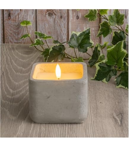 Relaxdays LED Kerzen 3er Set - Flackernde Flamme Mit Timer In Betonoptik