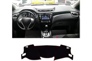 UPGENT Cubierta salpicadero coche Para Nissan Para Qashqai J11 2014-2016 2017 2018 2019 2020, cubierta salpicadero coche, alfombrilla salpicadero, parasol, alfombras Panel instrumentos Fundas Salpicadero(Red