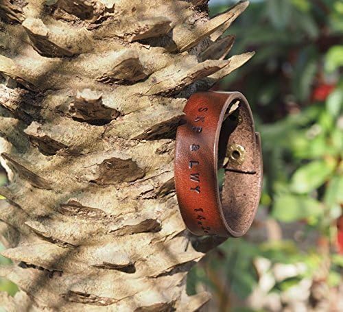 Handmade Leather Cuff Bracelet - Personalized Wrist band Accessories, Engrave Name, Initial, GPS, Great Personalized Gifts, Minimalist #Brown