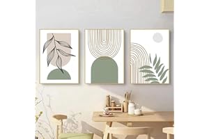 MKHFUW Lot de 3 posters, motifs de feuilles botaniques abstraites, art mural, style bohème, abstrait, dessin au trait de femme, sans cadre, design 11, 3 pièces - 30 x 40 cm