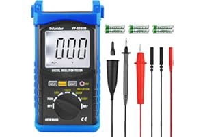 INFURIDER YF-6688B Digital Insulation Resistance Tester MegOhmmeter DC AC Voltmeter,Test Voltage 5000V,Insulation Resistance 200G Ohms with Large LCD Backlit and High Volt Indication