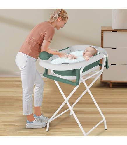 NAIZY Babybadje, 82 x 50 cm, opvouwbaar, antraciet, PP PTE, babykuip met antislip voetkussen, badkuip voor baby's en kinderen (met zitkussen