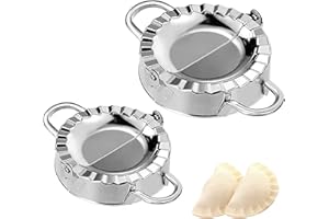 SEATEK 2 Stück Edelstahl Maultaschen Former,Teigtaschenformer,für Pasta Dumpling Teigtaschen Werkzeug(Klein 76 mm,Groß 95 mm)