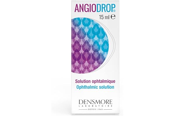 Densmore - Angiodrop - Solution Ophtalmique Sécheresse et Fatigue Oculaire - Acide Hyaluronique, Camomille, Mauve - Plusieurs utilisations par jour possible - Flacon 15 ml - Fabriqué en Europe