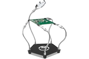 Dritte Hand Löten, Lytool Löthilfe mit 4 Flexiblen Armen, 3X Lupe- Helfende Hände Leiterplattenhalter Handwerk Werkstatt Helfen Station für Modellbau, Schmuck und Bastelarbeiten