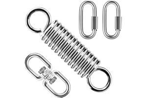 GothicBride Sprężyna oscylacyjna do fotela wiszącego, krętlikiem obrotowym 360° i 2 karabińczykami, sprężyna do fotela wiszącego, worka bokserskiego, huśtawki, jogi, obciążenie 200 kg (haczyk