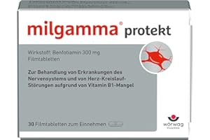 milgamma protekt, 30 Stück: Mit Benfotiamin zur Behandlung von Symptomen bei Nervenschäden infolge eines Vitamin-B1-Mangels, besonders hohe Bioverfügbarkeit, 1x tägliche Einnahme