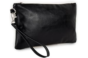 EMILA Pochette uomo da polso morbida borsa a mano piccola nera Borsello casual Borsetta x chiavi per portafoglio moto sportiva ragazzo viaggio beauty case marsupio ecopelle primavera estate 2025