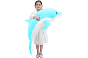 Kekeso Delfin Plüschtiere Schöne Gefüllte Weiche Tier Umarmungskissen Delphin Puppen für Kinder(100cm/39.37inch, Blau)