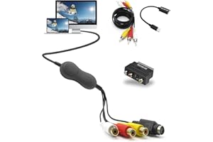 TechSide Convertisseur VHS Analogique Numérique Full Mac/PC 2024 Contacts Or | Compatible MacOs Monterey Big sur Catalina + Windows 11 | USB Type C Audio/Vidéo Grabber Capture Convertir Vieux VHS